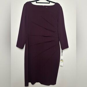 Calvin Klein Starburst Burgundy Sheath Dress 14